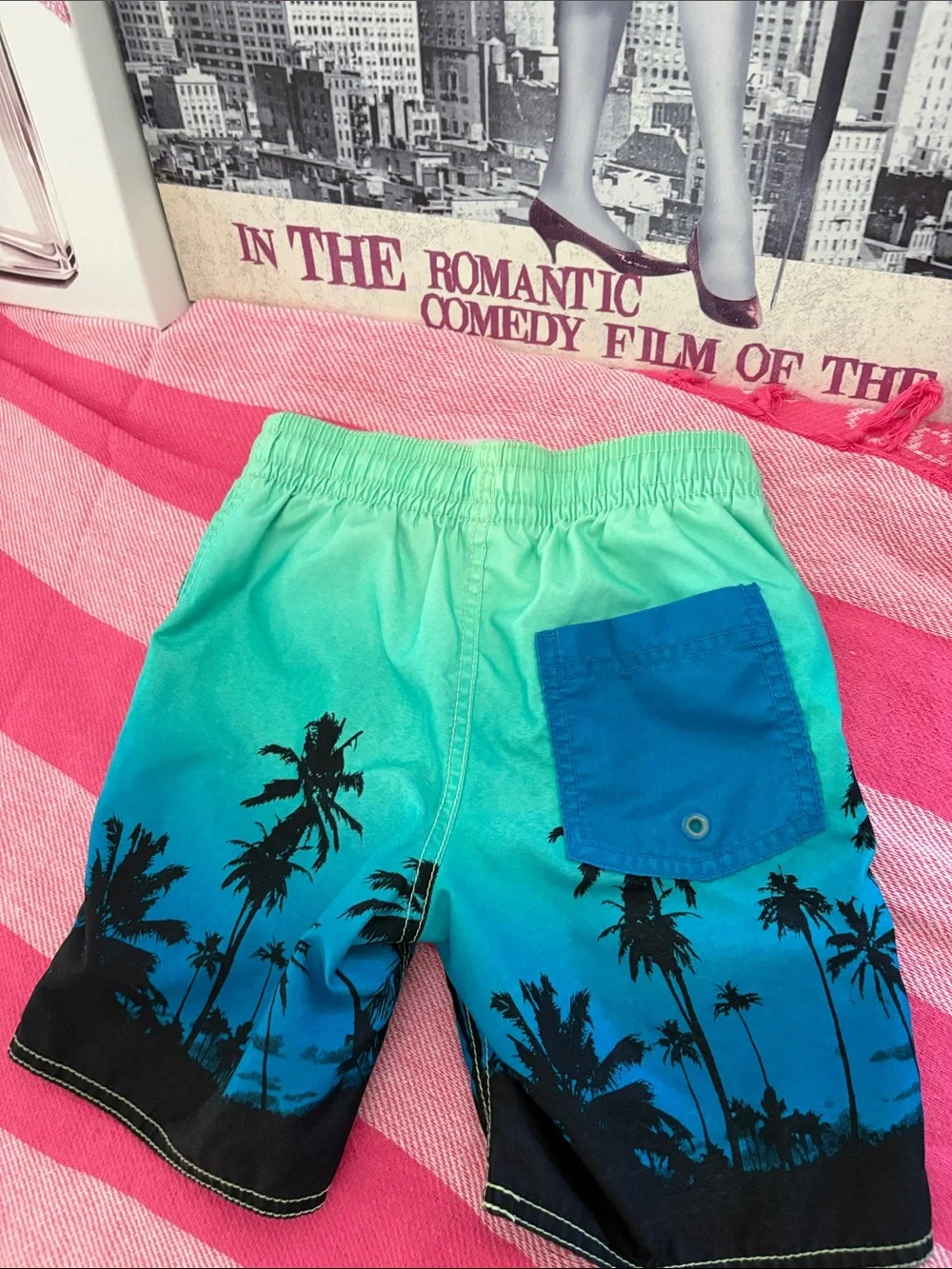 Old Navy Boys Swim Shorts in Neon Pink, Lime Green, White